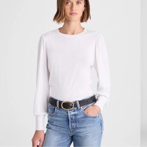 Madewell Long Sleeve Slub Tee with Smocked Cuff